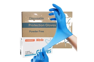SN024 Pure Nitrile Disposable Examination Gloves Blue Powder-Free Nitrilo Safety Gloves Wholesale Nitrile Guantes De Nitrilo
