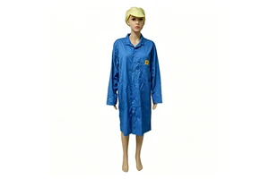 Industrial Polyester Antistatic Jumpsuit Anti Static Cleanroom ESD Smock for LED and Electronic Industry Safety