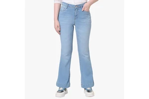 Professional Made New Design Women's Straight Jeans Pant Spring Casual Wear 100% Cotton Plaid Pattern Eco-Friendly
