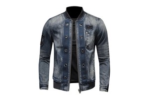 New Arrival Custom Black Men's Vintage Waterproof Denim Jean Jacket Fashionable Washed Design for Winter Wholesale Available