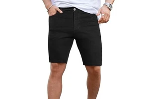 PRIMEFIELD ENTERPRISES Men's Low Waist Acid Wash Medium Denim Shorts Casual Summer 100% Cotton Woven Breathable