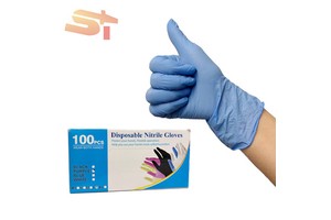 SIKE 100% Nitrile Disposable Safety Gloves Blue 9 Inches 3mil 4 Mil 5mil Coating Anti-Cut Anti-Impact for Spa Tattoo Grip