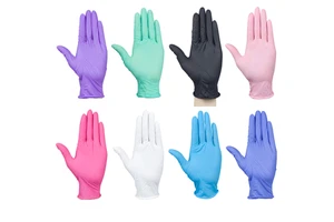 Wholesale Multi-color Disposable Nitrile Gloves Powder Free Food Grade Safety Work Gloves for Industrial & Medical Use