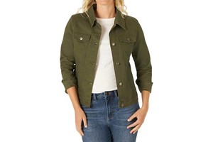 Women's Casual Cotton Denim Blouson Long Sleeve Street Wear Plus Size Finished Eco-Friendly Breathable Vintage Front Pocket