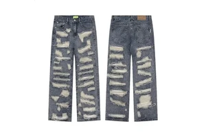 Gingtto Wholesale Men Casual Trousers Slim Fit Ripped Mens Designers Selvedge Denim Jeans Pants
