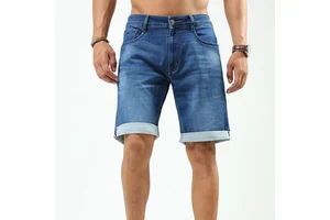 Five Pocket Utility Design Practical Men Denim Shorts Stretch Enhanced Denim Flexible Movement Men Denim Shorts