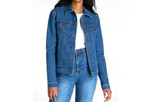 Latest Arrival Hot Sale Women's Denim Jackets Trendy Design Long Sleeve Button Down Eco-Friendly 100% Cotton