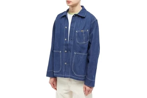 Contrast Stitch Patch Pockets Mens Chore Jacket Custom Cotton Jeans Denim Jacket