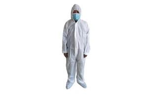 Disposable One-piece Anti-static Comfortable Level D Isolation Suits Dustproof Hooded Workwear