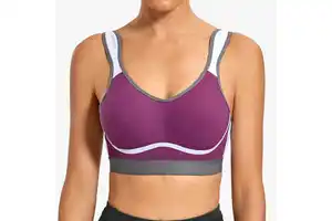 New Design Girls Sport Bra with Eco-Friendly High Support Front Logo All Sizes Colors Available for Gym Fitness Workout Running