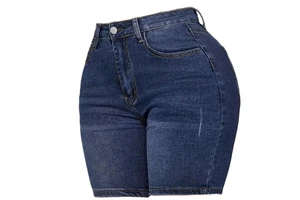 100% Cotton Mid Waist Straight Fit Denim Shorts Women Streetwear Breathable Anti-Wrinkle Quick Dry Casual Summer Eco-Friendly