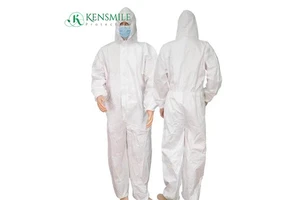Unisex Disposable Antistatic Waterproof Coveralls & Lab Coats Cleanroom Clothing with Level D Protection