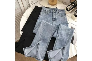 Hot Sell Latest Design Stretchy Denim Jeans Women Flared Pants Fashionable Casual Trouser Street Wear