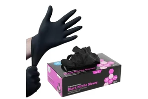 Custom Logo Disposable Safety Nitrile Gloves 3mil 4mil Black Blue Pink Powder Free for Beauty Salon Spa Nail Artist