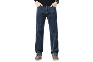 Wholesale Plus Size Men's Jeans Custom Classic Slim Straight Leg Skinny Jeans Ready to Ship Fashion Casual Denim Print