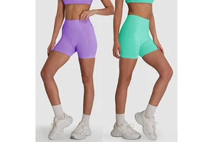 Oem Logo Yoga Shorts Women Sporty Yoga Biker Shorts Spandex Workout Athletic Shorts Running Women Yoga Tights High Waist