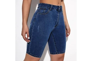 Premium Quality Women's Solid Skinny Denim Shorts Tight Fit Five-Pocket Fashion Jean Shorts Custom Denim Summer Casual Shorts