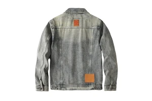 Low Moq Custom Basic Denim Jeans Jacket New Men's Fashion Designer Classical Stone Wash 100% Cotton ODM Men's Denim Blue Jackets