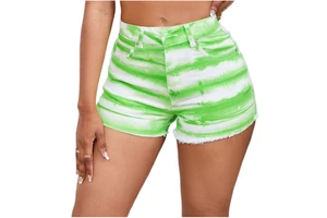 Hot Sale Women's Casual Denim Shorts for Women Breathable Tie Dye Short Jeans