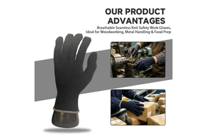 Source Supply Polyester Terry Working Gloves Breathable Anti Static Safety Gloves for Cleanroom Inspection