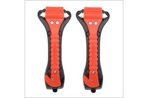 Car Safety Hammer with Protective Bracket, Bright Orange