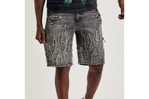 Custom Men's Baggy 2025 Summer Streetwear Vintage Short Pants Gray Shorts Men Fashion Causal Denim Shorts