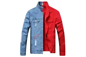 Hot Selling Men's Casual Denim Jacket with Button & Embroidery Winter Pocketed Jeans Wear Adult Jacket & Coat