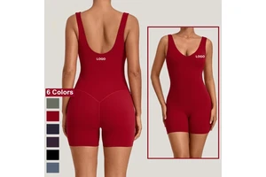 Custom Sport Yoga Jumpsuit Women Tight-Fitting Seamed V-cut Back Yoga Fitness Gym Fitness Workout Sport Bodysuit Sports Jumpsuit