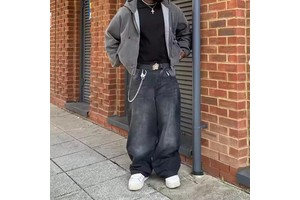 Manufacturers Custom Logo Vintage Wash 100% Cotton Loose Stack Oversize Wide Leg Denim Pants Plus Size Baggy Jeans Men