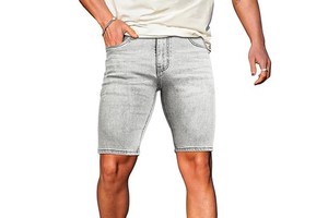 Men's Denim Jean Shorts Summer Thin Trendy Ripped Fitting Straight Breathable Quick Dry Eco-Friendly Waterproof