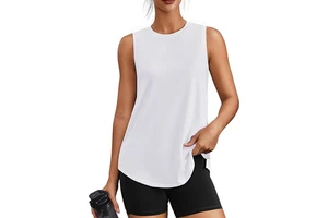 OEM ODM Custom Women Quick Dry Eco-Friendly Breathable Knitted Casual Loose Fit Yoga Tank Top Sleeveless Workout Shirt Fitness