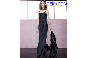 Customizable New Denim Jumpsuit Trousers Streetwear Summer Yoga Casual High Waist Straight Leg Slim Look Women