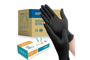 SN034 Food Grade Bulk Disposable Nitrile Gloves Powder-Free Clear Anti-Slip Water-Proof Durable ISO Certified Examination Gloves