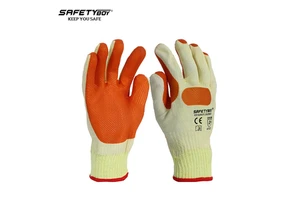 SAFETYBOY Textured Rubber-coated Heat-resistant Anti-slip Safety Gloves with Cotton Lining in Sizes 8-10inch for Welders