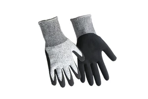 En388 4544 Safety Gloves Cut Resistant Safety Work Glove Nitrile Sandy Coated Level 5 with Nitrile for Construction Industry