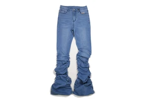Stacked Jeans Women's High Waisted Slim Fit Bell Bottom Pants Skinny Fit Trousers Jeans Classic