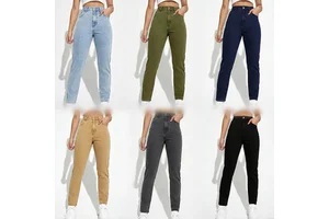 Manufacturer Direct Sale Trendy Comfortable Multi-Functional Jeans Women's High Waisted Wide Leg Denim Trousers Random Delivery