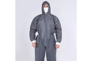 PPE Non-Woven Disposable Waterproof Anti-Static Coverall Safety Suit for Cleanroom Use Level C Protection Hubei Factory