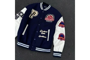 DCY Oversized Premium Leather Puffer Jackets For Men,College Varsity Jackets,Custom Letterman Varsity Jacket