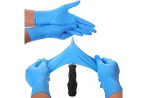 EN420 Certified Disposable Safety Blue PVC Nitrile Blend Anti-smash Powder Free Examination Gloves S-XL Box
