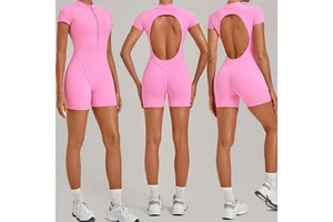 Customize logo Sports Clothes Yoga Jumpsuit With Zipper Long Sleeve Gym Fitness Bodysuit Workout Jumpsuit for Women Activerwear