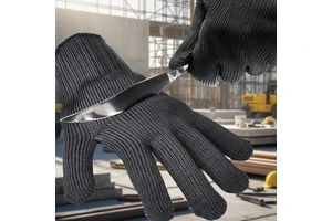 Wholesale Gray Stainless Steel Mesh Anti-Cut Tactical Gloves, Cut & Tear Resistant Safety Work Gloves EN388