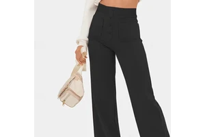 Fashionable Casual Minimalist Versatile Autumn Flat Eco-Friendly High-Waisted Loose Fit Straight-Leg Plus-size Women's Pants
