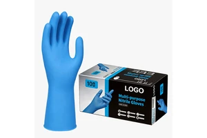 XINGYU Extended 12 Inches Nitrile Gloves Cuff Medium 12mil Disposable Powder Free Food Cleaning Blue Disposable Nitrile Gloves