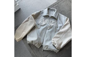 Custom Embroidered Front Men's Denim Winter Jackets Streetwear Vintage Acid Washed Zipper Heavyweight Windproof Eco-Friendly