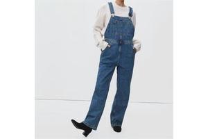Fashion Design Blue Denim Overalls Jumpsuit Straight Leg Denim for Women