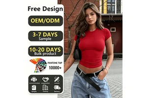 Wholesale Custom Logo Women's T-shirts Summer Soft Tee Crop Top Ladies Plain Sexy Fitted Thin Blank Shirt For Women