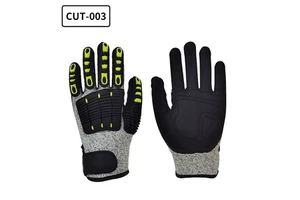 Wholesale Level 5 TPR EN388 Certified Anti-Collision Safety Gloves Elastic Wrist Cuff Anti-Skid Shockproof Cut-resistant 13