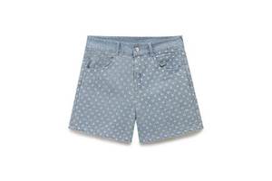 Hot Sale Women's High Vintage Straight Casual Denim Shorts Summer Wear Polyester/Cotton Blend Cut-out Embroidered Cowboy Custom