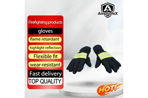 Aramid Firefighting Safety Gloves 3C Fire Protection Reflective Fireproof Heat Resistant Non-Slip Anti-Smash Durable Powder-Free